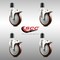 Service Caster 5 Inch 316SS Maroon Poly Swivel 1-7/8 Inch Expanding Stem Caster Set Lock Brake SCC-SS316TTLEX20S514-PPUB-MRN-178-4 - alternate 1